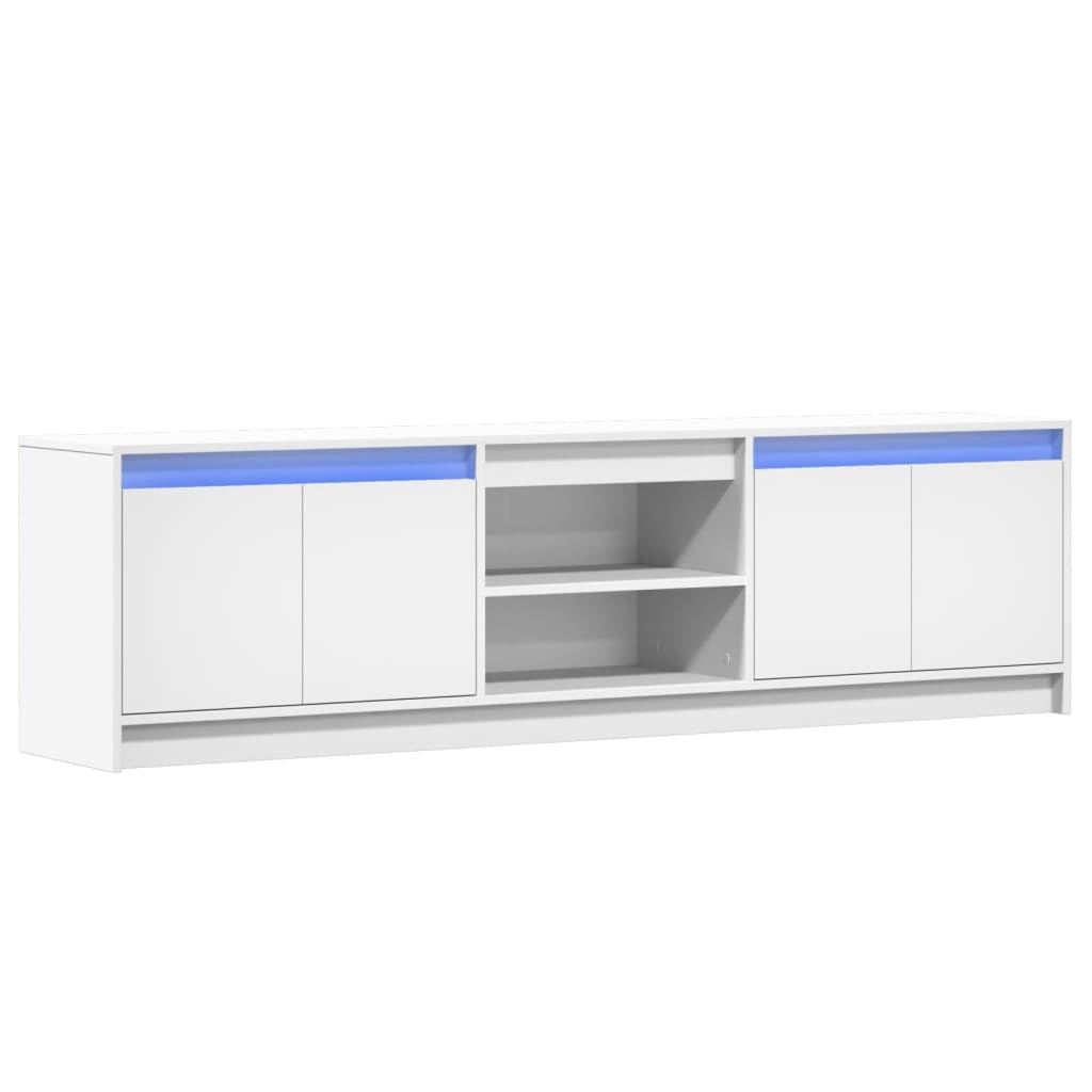 Générique Meuble TV avec LED Blanc 180x34x50 cm Bois d'ingénierie Meubles Meubles TV (Poids 35.7KG)