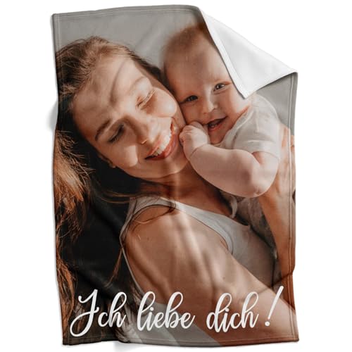 LNM Personalisierte Decke mit Foto, Personalisierte Decken, Personalisierte Foto Decke, Personalisierte Kuscheldecke, Personalisierte Muttertagsgeschenk für Mama