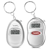 Awaiymi 2 Pack Talking Clock for Blind Elderly, Small Travel Alarm Clock Keychain for Visually Impaired, English Language Battery Operated Talking Clock for Seniors