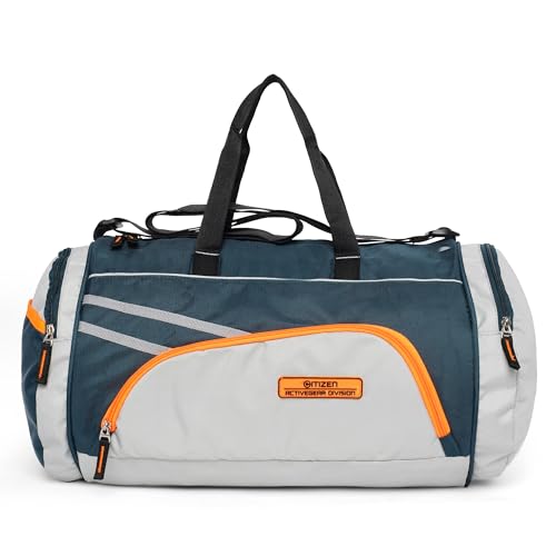 Citizen Gym Duffle Bag for Men & Women 25L Capacity, Adjustable Shoulder & Hand Straps, Quick Access & Side Pockets, Polyester Lining, Lightweight Travel & Sports Bag for Workout-Green