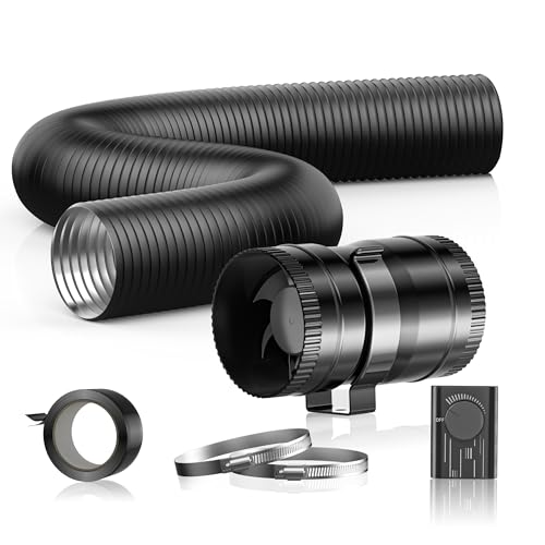 Hon&Guan ダクトファン セット 75mm 中間取付型【インボイス制度登録店】換気扇 パイプファン 排気 強力 省エネ 静音 ダクト用/窓用/卓上用/塗装ブース用/家焼肉 丸形タイプ 産業用換気扇 ダクトホース入り/2.5m1本 クランプ入り/2個 汎用テープ付 スタンド付 取扱説明書付(HI-75SD/φ75mm,セット品)