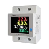 KETOTEK Medidor de Consumo Eléctrico Multifunción DC Carril Din 14-600V 63A
