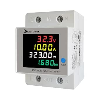 KETOTEK DC Energy Meter, 14–600 V, 63 A, DIN Rail
