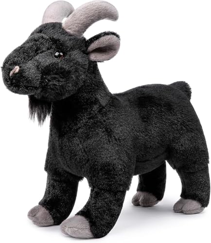 ZHONGXIN MADE ヤギのぬいぐるみ 約30cm - リアルで可愛い 黒ヤギのぬいぐるみ 超柔らかい 子供用 プレゼントに最適 動物モデル ユニーク おもちゃ 抱き枕 誕生日