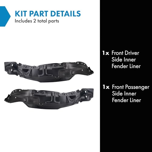 Image of TRQ Front Inner Fender Liner Set Compatible with 1995-2000 Toyota Tacoma TO1248111 TO1249111