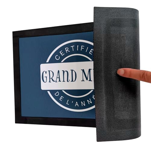 Paillasson bleu rectangulaire de 75x50 cm avec message imprimé Mamie - 5