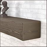 Adorwood Handmade Fireplace Mantel Shelf, Extra Wide Rustic Wood Mantles for Over Fireplace, Wall Mounted Floating Mantel Shelves for Living Room Decor (Smoke Gray, 60 inches)