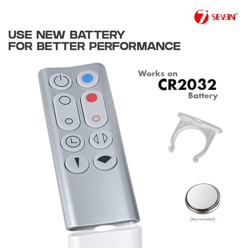Image of 7SEVEN Compatible Dyson Fan Remote for HP00 & HP01 | Pure Hot + Cool Air Purifier Heater Fan | Heat & Cool Function | Non-Magnetic Housing | CR2032 Battery | Match Keys Exactly with Existing Remote