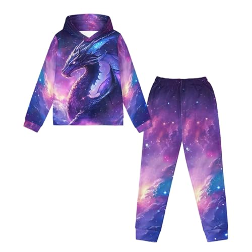 Kids Sweatshirt Set Size 4-12 Casual 2 Pcs Long Sleeve Hoodie Sweatshirt and Sweatpant Sets Kids Tracksuit Set