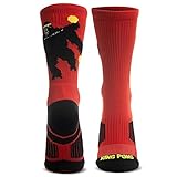 ChalkTalk SPORTS Ping Pong Athletic Mid-Calf Woven Socks | King Pong Socks | Red
