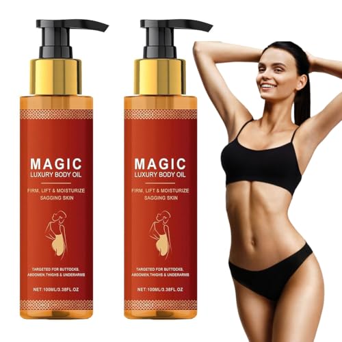 2 Pezzi Olio per il Corpo, Naturali Olio Corpo Luxury Idratante per il Corpo che Idrata e Riduce le Linee Sottili su Guance, Addome, Cosce e Braccia (100 ml)