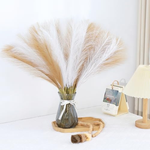 MUUNC 60 Stück braunes Pampasgras Dekor 55 cm künstliches Pampasgras Bulk künstliche getrocknete Blumen kleine Vase Füllstoff Pompas Gras