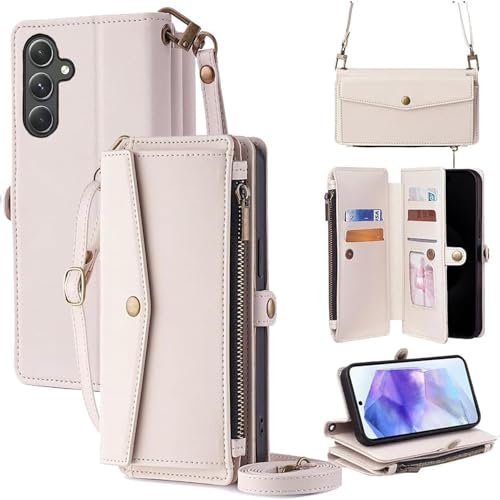 For Galaxy A35 5G �P�[�X ���z�^ For �M�����N�V�[A35 �蒠�^ �V�����_�[ �X�g���b�v��+�Z2�{ 5���J�[�h�X���b�g 1���̎ʐ^ �X�^���h�@�\ 1���̌��� 1�̃W�b�p�[�|�P�b�g �h���E�h�R�P�E�h�Ђ� PU���U�[ �v���[���g COC