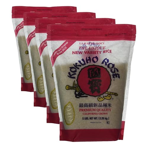 Kokuho Rice Sushi, 5 Lb (Pack of 4) – medium grain, easy to prepare