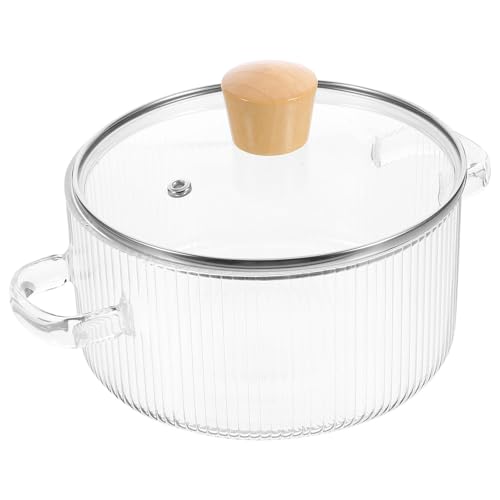 Olla de vidrio duradera de 1350ml con elegante diseño de rayas 2