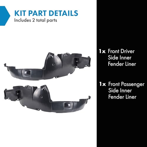 Image of TRQ Front Inner Fender Liner Set Compatible with 2004-2006 Hyundai Elantra HY1250108 HY1251108