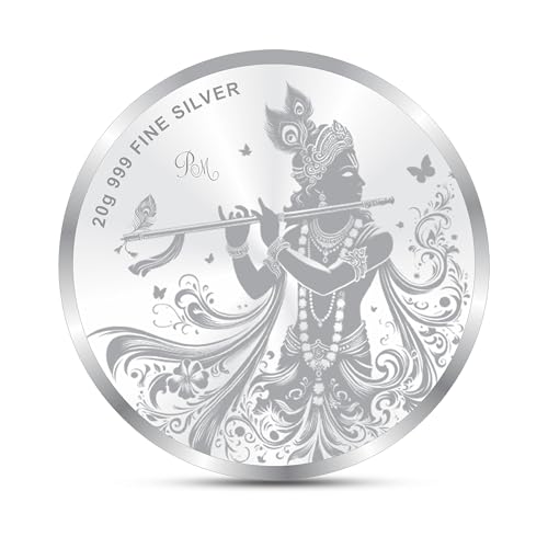 Image of Precious Moments Radha Krishna Silver Coin 10 Gram | 20 Gram | 50 Gram | 100 Gram BIS Hallmarked Round Square Flower Shaped 999 Purity with Gift Box by ACPL