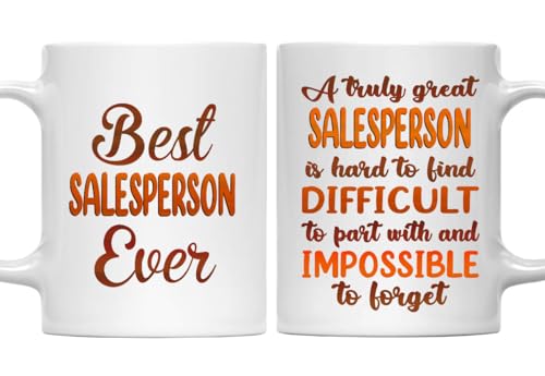 MONIZILUCKY Gifts For Salesperson - Best Salesperson Ever Mug - Salesperson Gifts - 11oz White Ceramic Mug for Office