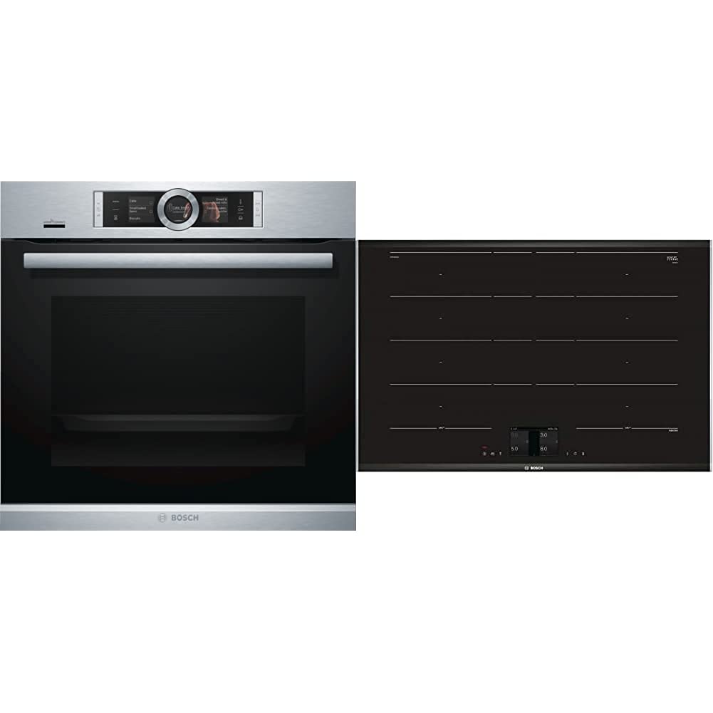 Bosch HSG636XS6 Serie 8 Einbau-Dampfbackofen/A+ / 71 L / 1 L  Wassertank/Schwarz/Klapptür, 14 Beheizungsarten + 4 Beheizungsarten \u0026  PXY875KW1E Serie 8 Induktionskochfeld (autark) / 80 cm/Schwarz : Amazon.de:  Elektro-Großgeräte