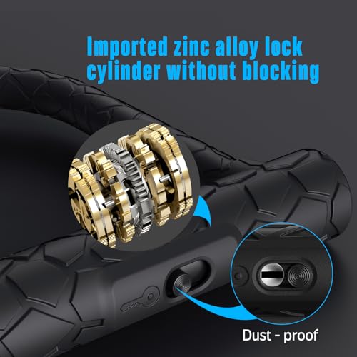 Heavy Duty Bike U Lock - Super Strong 12 Ton Shear, 20mm U Shape Lock Anti-Theft Silicone CoveredLock Keyhole with Sliding Cover 4ft Steel Cable with Mounting Bracket and 3 Keys (Short) - Image 2