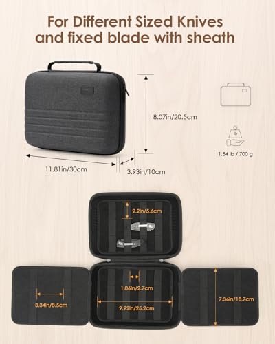 Image of SQERO Knife Case for 40+ Pocket Knives, Display Collection Case, Folding Knife Holder, Butterfly Knives Storage Organizer, Knife Storage Items