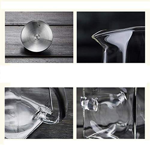 Tetera de cristal resistente al calor de 900ml con mango ergonómico para juego de té 5