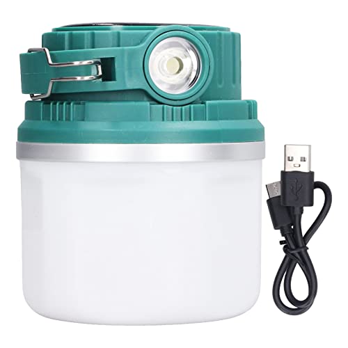 led solar light bulb, solar bulb 6 gears dual modes for camping(green)