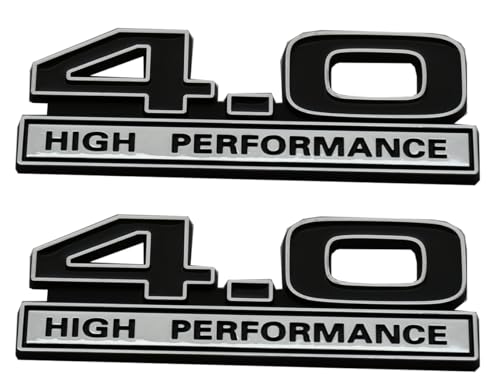Image of 2pcs 4.0 Liter V6 High Performance Engine Emblems Badge 3D Decals Stickers Cars Trucks (Chrome Black)