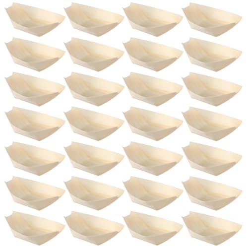 Platos desechables de madera para sushi 250 unidades miniatura 1