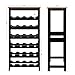 VASMIA Wine Rack Freestanding Floor, 6 Tier Bamboo Wine Storage Shelves with Table Top, 24-Botttle Wine Rack Shelf for Kitchen Bar Dining Room Living Room, Rustic Brown and Black