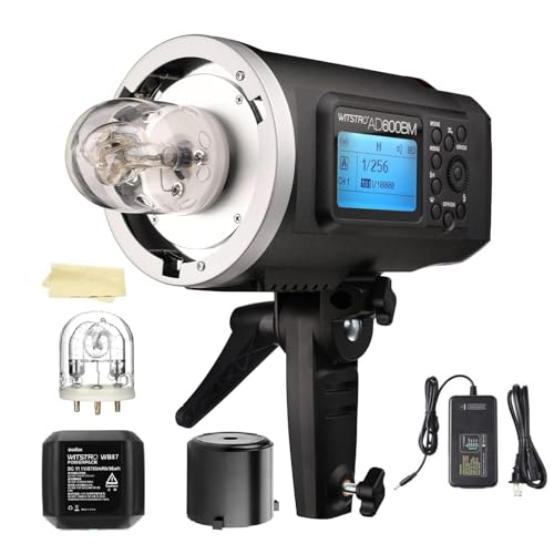 Godox AD600BM Bowens Mount 600Ws GN87 High Speed Sync Outdoor Flash Strobe Light with 2.4G Wireless X System, 8700mAh Battery to Provide 500 Full Power Flashes Recycle in 0.01-2.5 Second