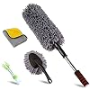 upra Ultimate Car Duster Kit,Best Microfiber Multipurpose Duster,Interior &Exterior Cleaning Tools,Dashboard Detailing Brush,Scratch Lint Free,Pollen Removing,extendable Handle,Tuck,SUV,RV,Set of 4