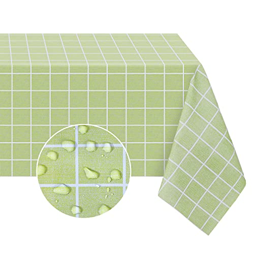 Romanstile Rectangle Checkered Waterproof Vinyl Tablecloth -...