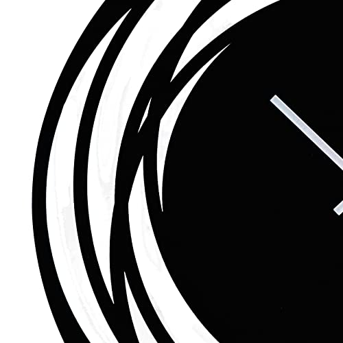 Uniquewise Quickway Decorative Contemporary Metal Wall Clock With Black Circled Frame, For Dining, Living Room, Or Kitchen #TOP1