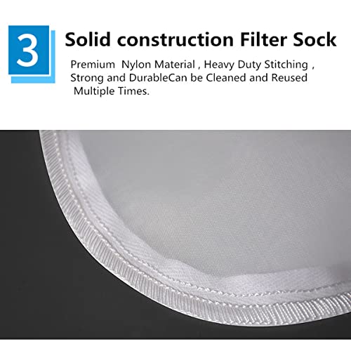 7Inch Ring 400 Micron Nylon Monofilament Mesh Filter Bag,7" X 32" Liquid Filter Sock (400Micron 7" X 32“) #TOP3