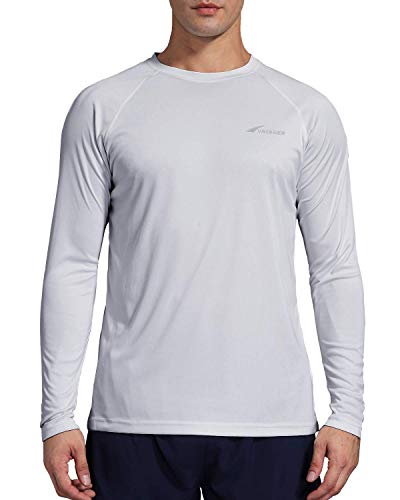 Men's Sun Protection Shirt UV Outdoor Performance Long Sleeve T-Shirt for Hiking Fishing Grey