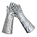 Milageto 2Pcs Aluminum Foil Welding Gloves Thermal Insulating Gloves Comfort Professional Heat Resistant Glove for Cooking Oven Baking, 45cm 350 to 1000