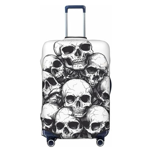Halloween Skeleton Elastic Travel Luggage Cover, Washable Spandex Suitcase Protector, Anti-Scratch Fits 18-32 Inch