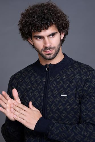 Image of GODFREY Full Sleeve Zipper Sweater for Man Winter Wear -Mens Woolen Sweaters Turtle Neck