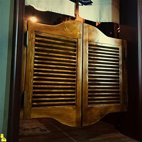 Customizable 31x35 Inch Louvered Swinging Cafe Door - Solid Wood Saloon Door for Indoor Bar Entrances, Decorative Swinging Doors for Restaurants and Home Use