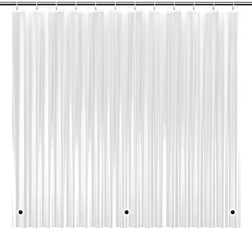 Bamyko Shower Curtain Clear, Thickened 100% EVA Bathroom Curtains,WaterProof Washable Bath Curtain Shower Liner Mould Proof, with 3 Magnets Hem and 12 Hooks & Copper Grommets-Odour Free- (8G)