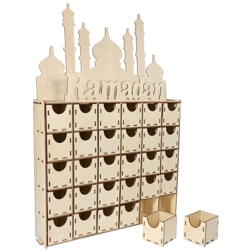 UTHCLO Houten Ramadan met DIY Decoratie voor Tafel Boekenkast Veilig Hout Eid Mubarak Countdown Feestelijke Sfeermaker voor Thuis Restaurants