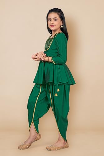 Image of Fashion Dream Girls Cotton Blend Printed Salwar Suit Set|Kids Kurta & Dhoti|Ethnic Wear|Sharara Set