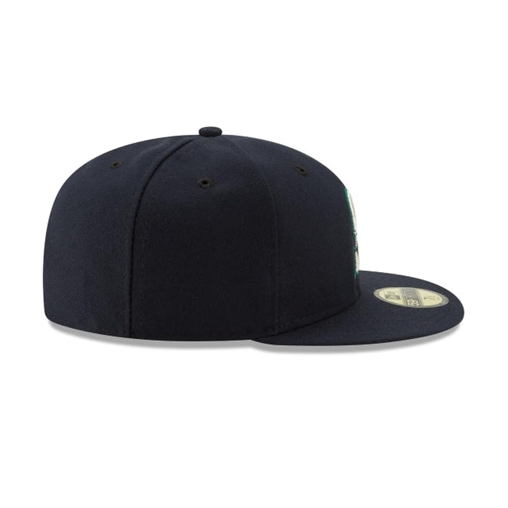 New Era MLB 59FIFTY Seattle Mariners Baseballkappe, marineblau, Team-Farbe-Logo, authentische Kollektion