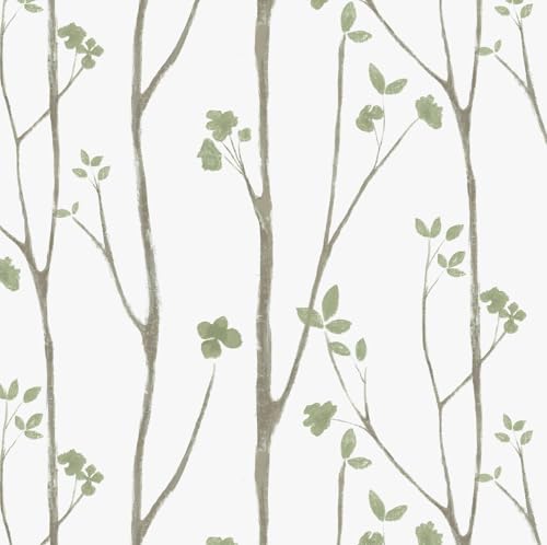 Timeet Peel and Stick Wallpaper Green Leaf Wall Paper Boho Floral Contact Paper Self Adhesive Removable Eco-Friendly Decoral for Bedroom Bathroom Vinyl Film 16.14"x78.7"