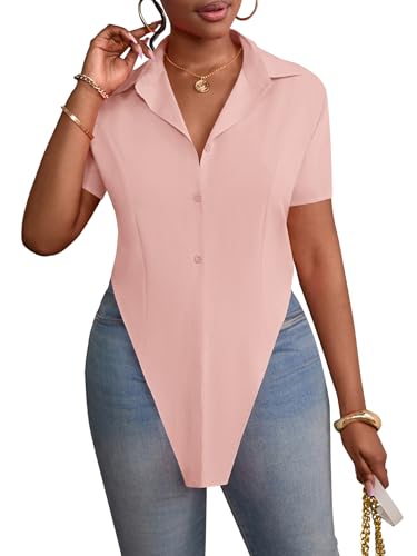 Image of LYANER Women's Collar V Neck Y2k Tops