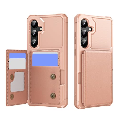 Étui Galaxy S20 Ultra rose dorée en cuir et silicone avec porte-carte arrière rigide