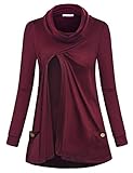 Joymom Nursing Shirt,Ladies Maternity Clothes Long Sleeve Round Heaps Collar Breastfeeding Tunic Top