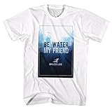 Bruce Lee Famous Icon Martial Arts Be Water My Friend Adult T-Shirt Tee White