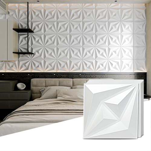 AMZDEPOT 50 Pack 3D Wall Panels for Interior Wall Decor,